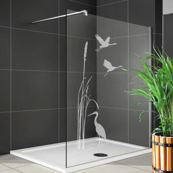 schilf_mit_reier_dusche_dekorfolie_cadoc