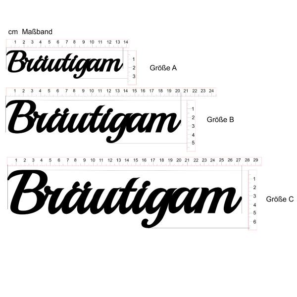 Preview: Bräutigam Schriftzug aus Holz für Hochzeit Tischkarte und Sitzordnung